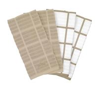 All-Clad Solid & Coordinate Kitchen Towels: Highly Absorbent, Super Soft Long Lasting 100% Cotton, 17" x 30" Tea Towels for Cleaning & Drying Dishes, Pans, Glassware, Countertops, 4-Pack, Cappuccino