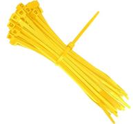 All Colour Cable Ties 200mm x 2.5mm Nylon Plastic Zip Tie Wraps (100, Yellow)