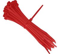 All Coloured Cable Ties 140mm x 3.6mm Nylon Plastic Zip Tie Wraps (100, Red)