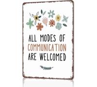 All Communication Welcomed Here Metal Tin Sign 8 X 12 in