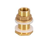 All Copper 3/4" 1'' Water For Tank Connector Garden Hose Bulkhead Fitting Nut Jointer With Rubber Easy To Inst Water Tank Connector Hose Theaded Bulkhead Fitting 3/4 1