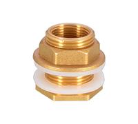 All Copper 3/4" 1'' Water For Tank Connector Garden Hose Bulkhead Fitting Nut Jointer With Rubber Easy To Inst Water Tank Connector Hose Theaded Bulkhead Fitting 3/4 1