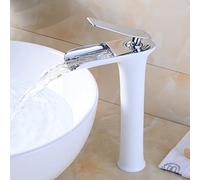 All Copper Antique Basin Faucet Waterfall Single Hole Vintage hot and Cold Water Faucet, Brushed high