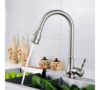 All Copper Antique Kitchen Faucet Cold and Hot Water Mixer 360 Degree Kitchen Sink Faucet Wire Drawing Copper Strip Pull Out Spray Head Single Handle