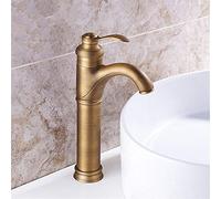 All Copper Antique Kitchen Faucet Retro Kitchen Sink Faucet Basin Platform Lower Basin Hot Water Mixer Single Hole Single Handle with Aerator,High Money