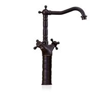 All Copper Antique rotatable Faucet, Kitchen Sink, Bathroom Basin, Double Handle, high hot and Cold Water Faucet, Black