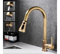 All-Copper Antique-Style Kitchen Pull-Out Rotating Sink Faucet