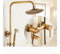 All-Copper Antique-Style Shower and Shower Set Shower Faucet with A Figure-Seven Pipe - Large Three-Tier Model