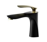 All Copper Basin Faucet with Plus Height - Black d Silver Painted Washbasin with Hot and Cold Above and Below The Basin Tap, All d High