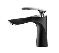 All Copper Basin Faucet with Plus Height - Black d Silver Painted Washbasin with Hot and Cold Above and Below The Basin Tap, All d High