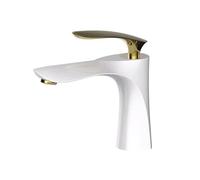 All Copper Basin Faucet with Plus Height - Black d Silver Painted Washbasin with Hot and Cold Above and Below The Basin Tap, All d High