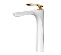 All Copper Basin Faucet with Plus Height - Black d Silver Painted Washbasin with Hot and Cold Above and Below The Basin Tap, All d High