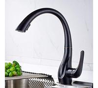 All-Copper Black Kitchen Sink Faucet with Pull-Out Spray Modern Single Hole Mixer Tap Ceic Hot & Cold Water Control Slish & Easy to Use for Home Improvement