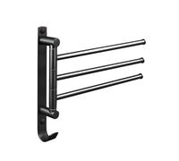 All-Copper Brushed Gold Rotating Towel Rack Foldable & Movable Multi-Pole Bathroom Punch-Free Towel Storage Solution (Gold)