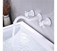 All Copper Buried Wall Concealed Basin Faucet in-Wall Black Wall Faucet washbasin Hidden Embedded hot and Cold, b Electroplating