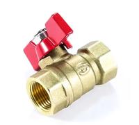 All Copper Butterfly Handle Ball Valve 1/4 3/8 1/2 Internal Thread External Thread Switch Valve Straight-Way Valve(F-M DN15)