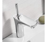 All-Copper Chrome Bathroom Sink Mixer Faucet - Deck Mount Basin Tap Brass Construction Elegant White & Chrome Finish Modern Design for Stylish Bathrooms