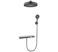 All Copper Concealed Piano Keys Hot and Cold Multi-Function Shower Shower Top Spray Set, Gun Gray