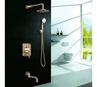 All-copper Concealed Set Into The Wall-style Gorgeous Head Faucet Green Bronze Can Be Raised And Lowered Beautiful practical