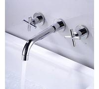 All-Copper Conjoined Black Antique Basin Faucet Concealed Buried Wall hot and Cold, electroplated Cross Handle