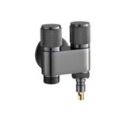 All Copper Double Washing Machine Faucet - Fully Automatic Detachable Water Stop Valve(Grey,B)