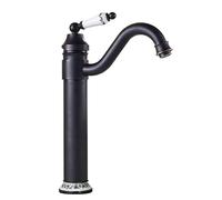 All Copper Gold Ceramic Basin Faucet Luxury Kitchen Sink Mixer for Countertop Hot & Cold Water Elegant Low Profile Design Durable Brass Construction