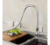 All Copper Kitchen Faucet Pulls Out Spray Head and Double Outlet to Shower Heads, Kitchen Sinks, Faucets, Gourds, Electroplating, Revolving Hot and Cold Water Mixers.