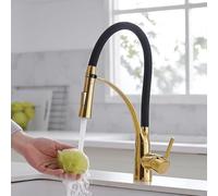 All Copper Kitchen Hot and Cold Water Silicone Pipe Vegetable Basin Sink Pull-Out Dishwashing Sink Faucet