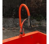 All Copper Kitchen Hot and Cold Water Silicone Pipe Vegetable Basin Sink Pull-Out Dishwashing Sink Faucet