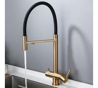 All-Copper Kitchen Three-in-One Water Purifier Silicone Tube Pull-Out Vegetable Basin Direct Drinking Faucet