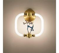 All-Copper Lamp丨 Chinese Light Luxury Sconces丨Zen Enamel Color Bedroom Bedside Lighting Fixtures丨led 10w Wall Sconces丨Ring Decorative Lamp for Living Room(30 * 17CM)
