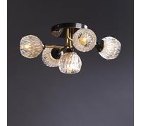 All-Copper Light Luxury Ceiling Lamp Glass Lampshade Flat Lighting Postmodern Creative Ceiling Lights Suitable for Bedrooms and Living Rooms