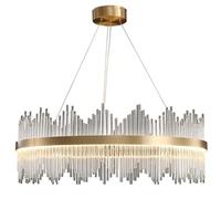 All-copper Luxury LED Diameter 80cm Living Room Pendant Light| Postmodern Crystal Hanging Lamp| Dining Room Bedroom Crown Chandeliers|Northern Europe Online Celebrity Lighting Fixture