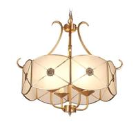 All Copper Minimalist European Creative Crystal Chandelier Study Room Restaurant Ceiling Lamp Gold Flush Mount Light