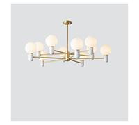 All Copper Nordic Pendant Lights Living Dining Room Bedroom Light Luxury Marble Magic Bean Molecular LED Chandelier (10head white102cm)