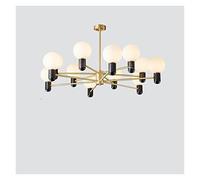All Copper Nordic Pendant Lights Living Dining Room Bedroom Light Luxury Marble Magic Bean Molecular Chandelier (12head white102cm)