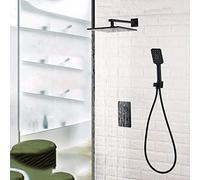 All Copper Pre-embedded Box Concealed Set Into The Wall Faucet Hidden Black 26cm