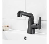 all copper pull-out faucet washbasin bathroom toilet all copper household gun ash lifting hot and cold faucet, black c model