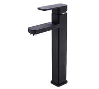 All Copper Raised Basin Faucet Brushed Gold Matte Black hot and Cold Water Basin Bathroom Faucet Square, a high Black