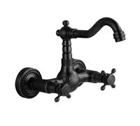 All Copper Retro Minimalist Rotatable Double Handle Double Purpose Faucet Gold Household faucets