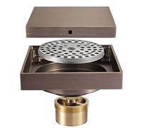 All Copper Square Invisible Floor Drain 100x100mm Antique Green Bronze Design for Bathroom & Kitchen Durable Deodorizing Drain Solution Perfect for Basement Use