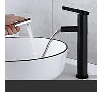 All Copper Telescopic hot and Cold wash Basin Toilet countertop Basin Bathroom Basin washbasin Pull-Out Faucet, Black high Pull-Out (rotatable)