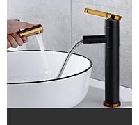 All Copper Telescopic hot and Cold wash Basin Toilet countertop Basin Bathroom washbasin Pull-Out Faucet, Black Gold high Pull-Out (rotatable)