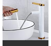 All Copper Telescopic hot and Cold wash Basin Toilet top Basin Bathroom washbasin Pull-Out Faucet, White Gold high Pull-Out (rotatable)