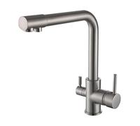 All Copper Three-in-one Water Purifier Kitchen hot and Cold Washing Basin, Vegetable Sink Faucet, Brushed Model