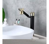 All Copper Toilet Faucet hot and Cold Water washbasin washbasin Multi-Function Lucky cat countertop Basin Shampoo can be rotated, Antique high (Double Outlet)