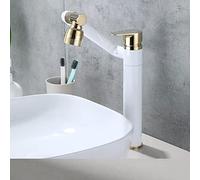 All Copper Toilet Faucet hot and Cold Water washbasin washbasin Multi-Function Lucky cat countertop Basin Shampoo can be rotated, Antique high (Double Outlet)