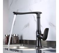 All Copper Vegetable Pot Rotatable Hot and Cold Water Sink Kitchen Faucet, Black Antique,Black Gu-A