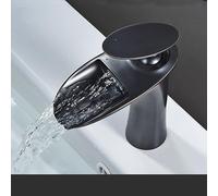 all copper waterfall basin faucet bathroom sink basin hot and cold water faucet, black ancient, short model
