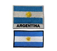 All Countries Flag and with Name Set - Embroidered Iron On and Sew On National Flag Badges for Jackets, Hats, Backpacks, Jeans, Vests and DIY Craft Projects. (Argentina)